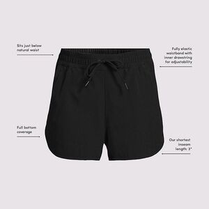 Lands Ends black athletic 22W Women's Black Elastic Waist Shorts